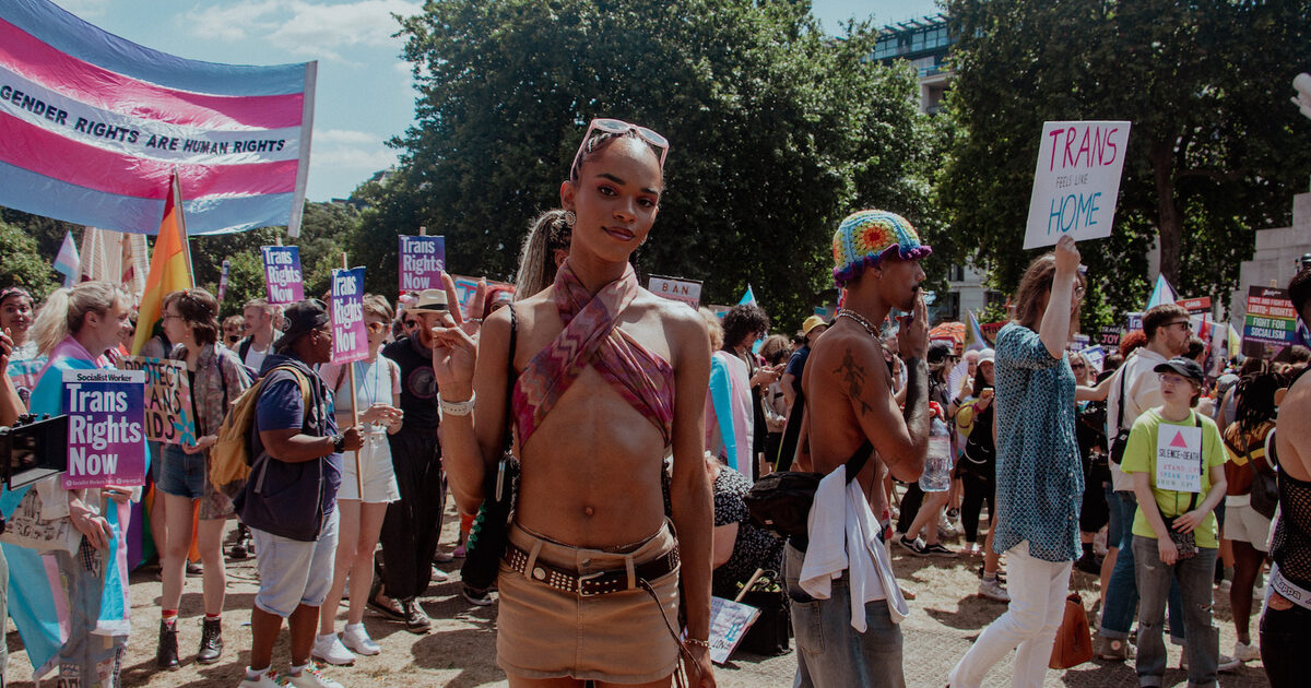 Joy and rage on the streets of London for Trans Pride – in…